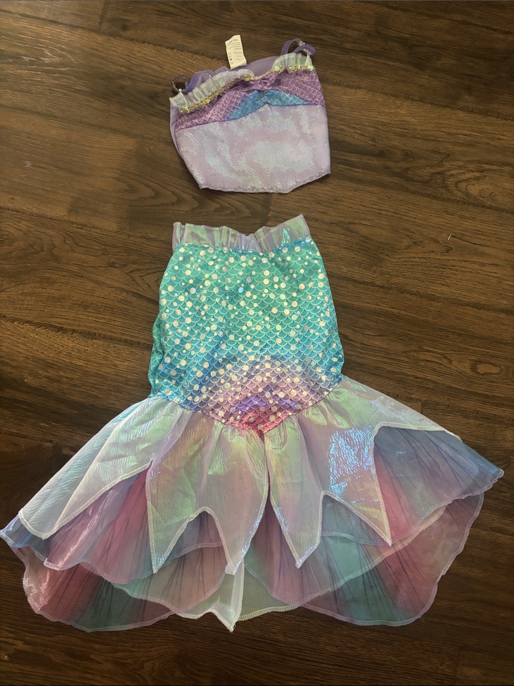 Kids Mermaid Costume Set in Purple & Aqua - Picture 1 of 7